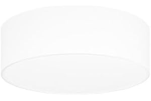 youngDECO® Luminaire Plafonnier Rond Ø45 cm - Luminaires Intérieur Blanc - Abat Jour Plafond en Tissu de Coton 4 x E27 - Lustre Salon, Chambre Adulte et Chambre Enfant (Ampoule non incluse)