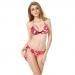 Imported Colloyes Red Floral Halter Top w/ Classic Cut Bottom Bikini Swimwear Size M RS.495.00