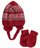 Winter Warm-Up! Baby Boys' "Dancing Snowflakes" Beanie & Mittens Set - red, 6 - 12 months
