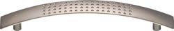 PACK OF TEN HANDLES. 10 x 128mm hole centre Dimpled Bow Kitchen Door Handles Brushed Nickel