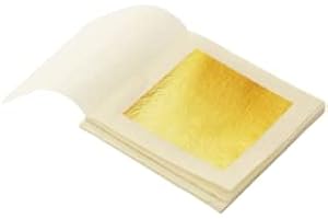 SIM GOLD LEAF Lot de 50 Feuilles d'or 45 mm X 45 mm 24 carats sur Base