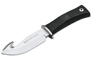 CUCHILLERIA DEPORTIVA MUELA - VIPER-11G. Cuchillo de Caza Muela. Mango de Goma Negro. Hoja: 11 cm. Funda de Cuero. Herramienta para Caza, Pesca, Camping, Outdoor, Supervivencia y Bushcraft