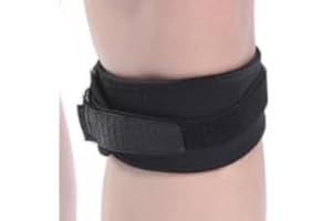 Bodiiwuliu 2 Pezzi Fascia per Tendine Rotuleo Regolabile, Cinturino Sottorotuleo Supporto Morbido e Traspirante, Ginocchiera Sportiva per Basket, Corsa, Maglioni, Escursionismo, Calcio (Nero-M)