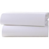 Cute baby 100% cotton cotbed fitted sheets in White x2