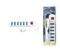 Regleta de 6 plazas con cable de 1,5 m de largo, con interruptor