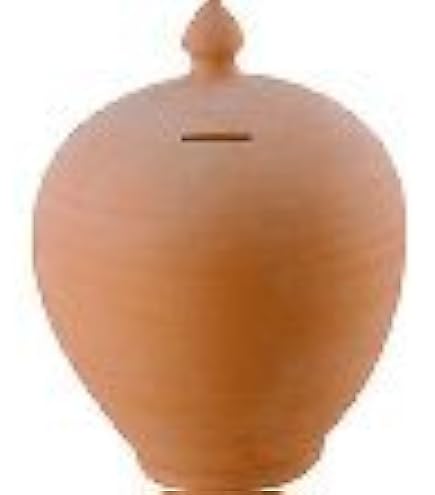 Salvadanaio In Terracotta Home - Forma Sacco, 25 Cm, Artigianale - Foto 5