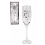 Preisvergleich Produktbild 80th Birthday Stars Champagne Flute Glass Gift