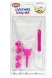 Childrens Icing Set and Spatula Colour May Vary