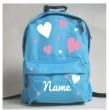 Children's Personalised Hearts Rucksack, Surf Blue