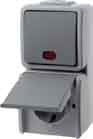 Preisvergleich Produktbild Hager AQUATEC Steckdose SCHUKO 2 Elemente Wippschalter