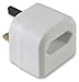Adapter Plug for 2 pin Europe Euro electric plugs to UK mains socket ie. European to UK 3 pin adaptor (Quick Fit Type, 2 pin Euro charger plug on laptop mains plug easily pushes into front facing converter socket) 3 AMP WHITE (High Quality plug converter DTL Europlug brand) ideal for battery / mobile charger, hair dryer or hair straightener type power. Ideal transformer power supply adapter