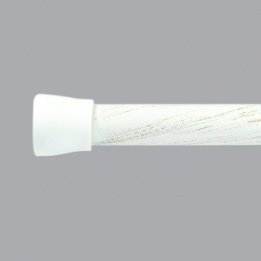 Barre autobloquante extensible (L200 cm) embouts ronds Blanc patiné