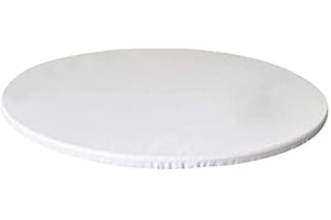 Yikko Mantel redondo antideslizante de 120 cm, lavable, de poliéster, resistente al agua, para casa, fiestas, cenas de vacaciones, restaurantes (blanco, 120 cm)