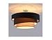 Produktbild GJ123 Deng Moderne Deckenleuchte runde Deckenleuchte Trommel mit Screen Textil Lampe Beleuchtung Wohnzimmer Schlafzimmer Esszimmer Küche Flur Licht Metall Lampe 3 Farbe Schwarz Braun Grau 3 X 40W E27