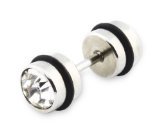 Preisvergleich Produktbild 1Stück Neu Hantel Fake Plug Tunnel Männer Ohrstecker Ohrringe Ohrringständer Weiß