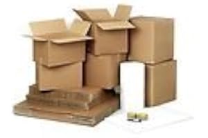 GP GLOBE PACKAGING Flat Size Removal Moving Packing KIT 30 Cardboard Boxes + Extras (Bubble ETC)