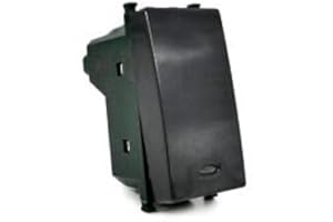 VR VETRINEINRETE Vetrineinrete® Pulsante con spia luminosa compatibile con vimar plana interruttore relè 10A 250V invertitore deviatore campanello (Nero)