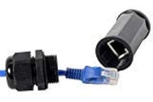 Cablecc CAT6 RJ45 - Accoppiatore con bloccaggio per cavo di rete LAN Ethernet, con attacco da femmina a femmina, impermeabile