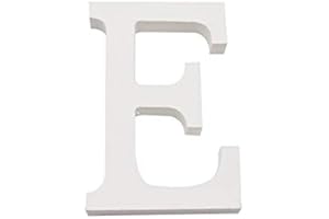 H HANSEL HOME Letras y Números de Madera Blanca Alfabeto para Decoración Altura 15cm (E)