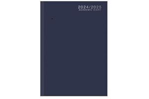 PAULSTORE 2024-2025 A5 WTV Academic Case bound Diary - Hardback A5 Week To View Diary for Year Planner for Business, Office, Home, Appointments (Blue)