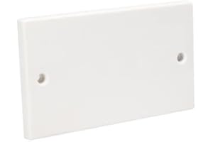 GENERIC Axiom Ultimate Flat Single/Double Blank Blanking Plate Standard White Cover Plate Cover Plugs Socket Flush, White (Double (2 Gang), Pack of 1)