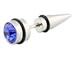 Produktbild 1Stück Blau Kristall Fake Plug Tunnel Männer Ohrstecker Ohrringe Ohrringständer E01