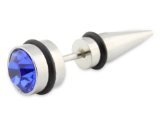 Preisvergleich Produktbild 1Stück Blau Kristall Fake Plug Tunnel Männer Ohrstecker Ohrringe Ohrringständer E01