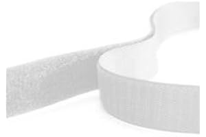 ANYCRAFT-UK 5m Hook and Loop Tape, White, 20mm Wide Self Adhesive, Sticky backed