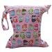 Baby Infant Waterproof Zipper Reusable Cloth Diaper Bag (Colorful Owl Pattern Pink)