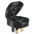 2 pin Euro to UK 3 pin adapter (Open Top Type, 2 pin mains electricity plug only fitted by opening with screwdriver, so secure fit) Up to 5 amp European appliances - Black (High Quality DTL brand)