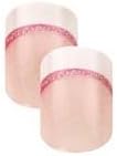 Cala Little Miss Nails Press On Set in Natural with French Tip with Red Sparkle + FREE Aviva nail file