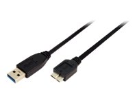 LogiLink CU0037 USB Kabel, USB 3.0, AM zu Micro BM, schwarz, 0,60 m