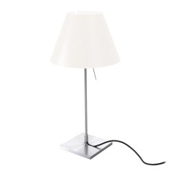 Preisvergleich Produktbild Luceplan Tavolo Costanzina Completa Diffusore Bianco Tischleuchte, Aluminium, Polykarbonat, weiß, Ø26 H 51 cm