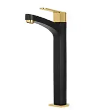 BASSINO Stylish Bathroom Basin faucets/Pillar Cock tap 12 inch Brass tap for Counter top/Table top Basin (Sole Series, Black Gold)