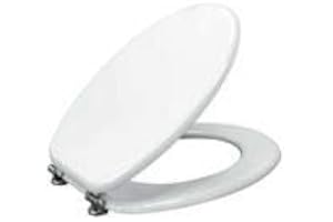 EFFE Sedile WC Universale in MDF, Copritavoletta sanitari standard, Sedile Copriwater universale con cerniere metalliche
