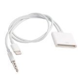 Original iProtect® Premium iPhone Kabel Adapter Dockingstation für Apple iPhone 6 5 5s 5c – Alter Apple Anschluss zu neuem Anschluss INKLUSIVE Audio und Videoübertragung in weiß - 2