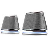 ELEGANTES DESIGN - Oberfläche aus gebürstetem Metall mit blauen LED-Akzenten - modernes Design passend zu jedem Schreibtisch oder Arbeitsplatz