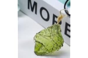 SBOTTON Colgante de moldavite Crudo Natural Collar de meteorito checo con Envoltura de Alambre Goldtone Cristales Irregulares Certificado Moldavita,weopwww7 (Size : 5-9g, Color : Silver Chain)