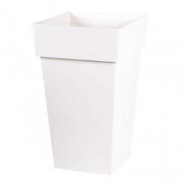 spécification EDA Plastiques Pot TOSCANE carré blanc - 39 x 39 x 65 cm - 62 L