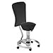 Produktbild Swopper WORK 3D-Aktiv-Bürostuhl Hocker Sitzpolster Normal, Farbe schwarz (Leder), Fussring mit Speedrollen, Basis Titan, Lehne Dynamic, Lehnenbezug Microfaser schwarz, Federfarbe Silberglanz