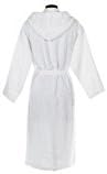 100% Egyptian Cotton Terry Towelling Unisex Dressing Gown Shower Bath Robe & Belt in All Colours All Sizes Free Post (White with hoody)