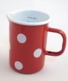 Münder-Emaille - Messbecher - Rot mit weißen Tupfen - Ø8xH12cm - 500ml - mit Innenskala