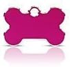 SMALL PINK BONE TAG with Milled Silver Edging. Engraved Dog / Pet ID NAME Tag. Pet Fashion - Very Elegant. PLEASE EMAIL US WITH ENGRAVING DETAILS WHEN PLACING YOUR ORDER.