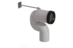 CERAMICA GLOBO Curva tecnica translata per scarico wc a pavimento - VA078 - regolabile da 16 a 20 cm