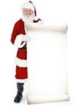 Star Cutouts Cut Out of Santa With Large Sign