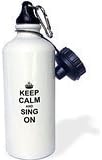 Liandun Keep Calm and Sing on-Carry on Singing-Choir Or Solo Singer Gifts-Fun Funny Humor Humorous Sports Water Bottle, 21oz, White
