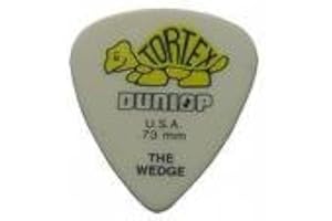 Plettri Jim Dunlop, modello Tortex The Wedge Yellow, 0,73 mm, 12 pezzi