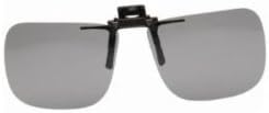 Large Square Unisex (Mens / Womens) Black Polarised (Anti-Glare) Flip up / down Clip-ons with Influx Hard Influx Carry Case, Cleaning Cloth, Soft Carry Case & Cord Suitable For Driving / Fishing