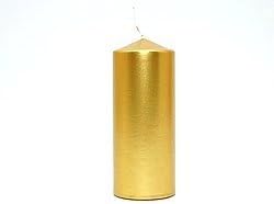 1x - gold pillar candle 17cm - Quality COOLMINIPRIX®