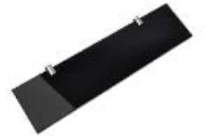 BSM Marketing Mensola sospesa rettangolare in acrilico da parete con supporti cromati, disponibile in trasparente, nero e bianco (nero, 300 mm x 100 mm)